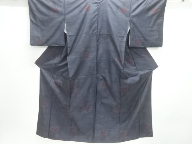 JAPANESE KIMONO / DORO OSHIMA TSUMUGI / WOVEN FLOWER & PLANT